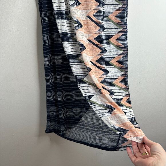Anthropologie Maeve Plata Aztec Stripes Knit Midi Blue White & Peach XS - Picture 7 of 14